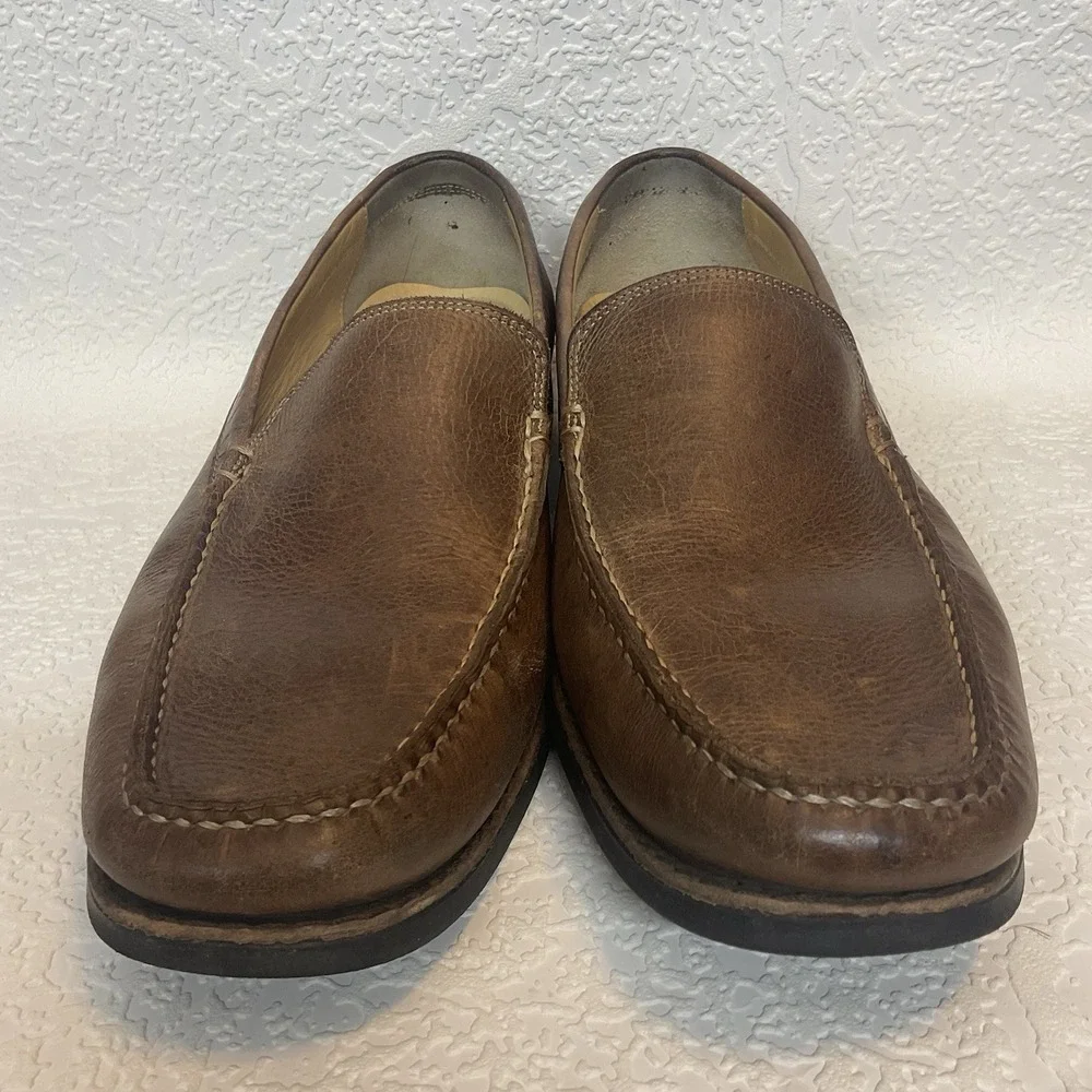 JOHNSTON MURPHY Casual Dress Shoes Cognac‎ Brown Leather Driver Loafer Size 10M